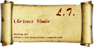 Lőrincz Tömör névjegykártya
